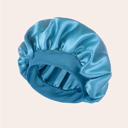 Women'S Satin Bonnet 2023, Elastic Band Hair Hat for Curling and Straight Hair, Wide Brim Sleep Cap, Bath Cap, Dry Hair Cover, 100% Polyester, Oil-Free, Comfortable Fit