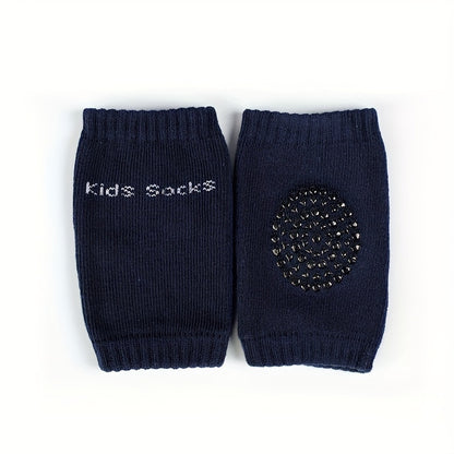 A Pair Four Seasons Fur Ring Baby Leg Protector, Elbow Toddler Crawling Baby Smiley Face Knee Brace Non-slip Socks, Adjustable Elastic Neutral, For Crawling 0-36 Months Of The Baby Girls Boys