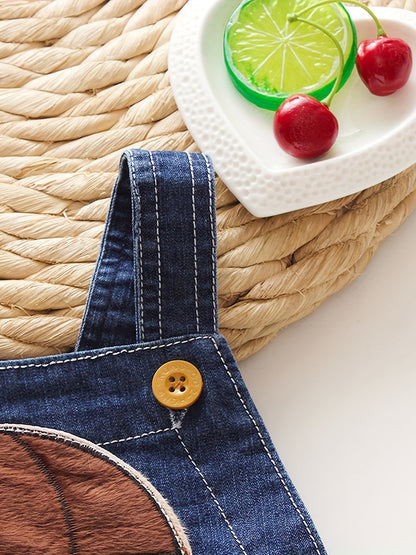 Baby Boys And Girls Cute Dog Pattern Overalls Shorts Clothes For Summer
