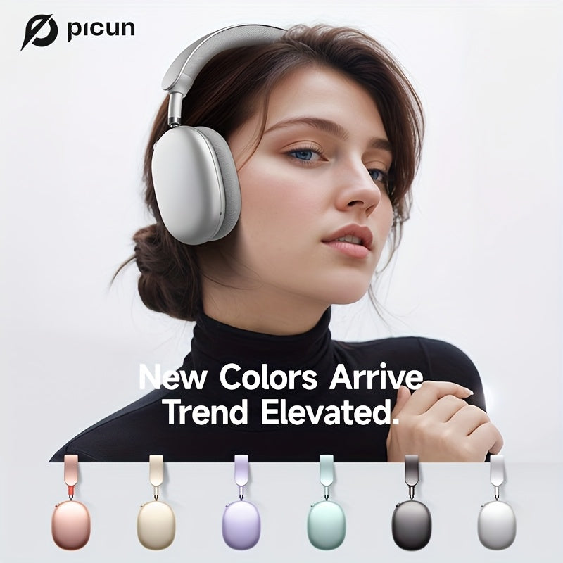 PICUN Wireless Headphones with Dynamic Head Tracking, -52dB ANC Noise Cancellation, 140Hrs Battery Life, Wireless 5.4, Wired/Wireless Switch, Double Connection & Multi-Mode Audio, Closed-back Design, Plastic Material, Compati