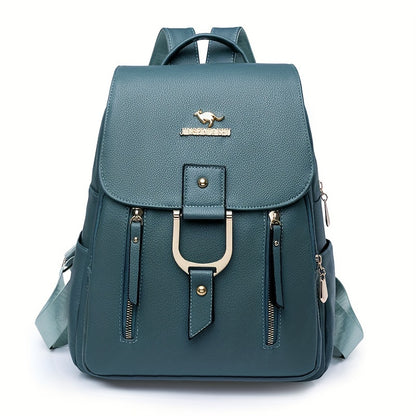 Women'S Large Capacity Nylon Backpack, Casual Style, Non-Washable, Adjustable Strap, Zip Closure, Polyester Lining, Carved Detail, Versatile for Daily Commute and Travel