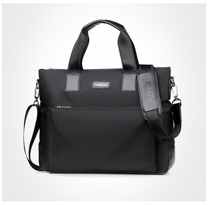 TMOOS Men'S Lightweight Oxford Business Casual Tote Bag - Large Capacity Multi-Compartment, Adjustable Shoulder Strap, Durable & Stylish for Work, Travel, and Everyday Use, Travel Tote Bag, Professional Appearance, Secure Zip