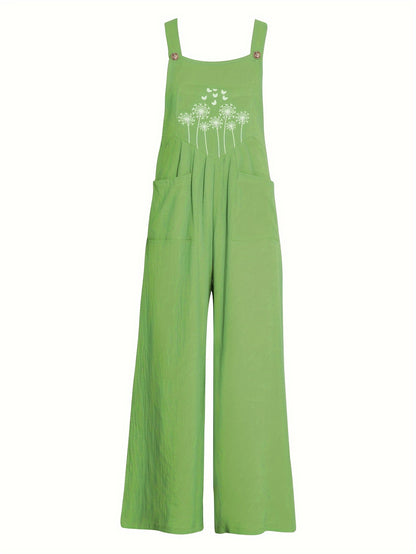 Women's Elegant Paisley Print Strap Pants - Lightweight 35% Side Pockets, Non-Stretch Fabric for Spring/Summer Casual & Formal Wear