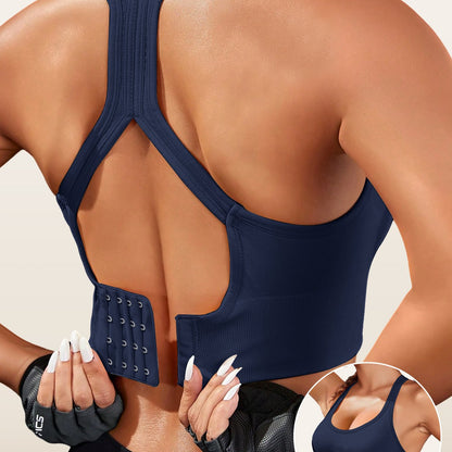 Women's Sports Bra with Removable Pads - No Underwire Breathable Support, Seamless Gym Yoga Running Top, Adjustable Straps & Soft Fabric for Workouts & Casual Wear, Workout Versatility, Sporty Design, Smooth Texture