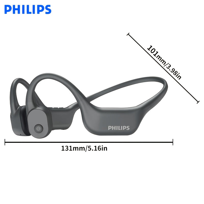 Philips bone conduction TAA6609 wireless headphones, all-round sports running wireless hanging ear open earset, ultra-long battery life, built-in 16G memory and wireless dual-mode convenient download song playback, swimming,