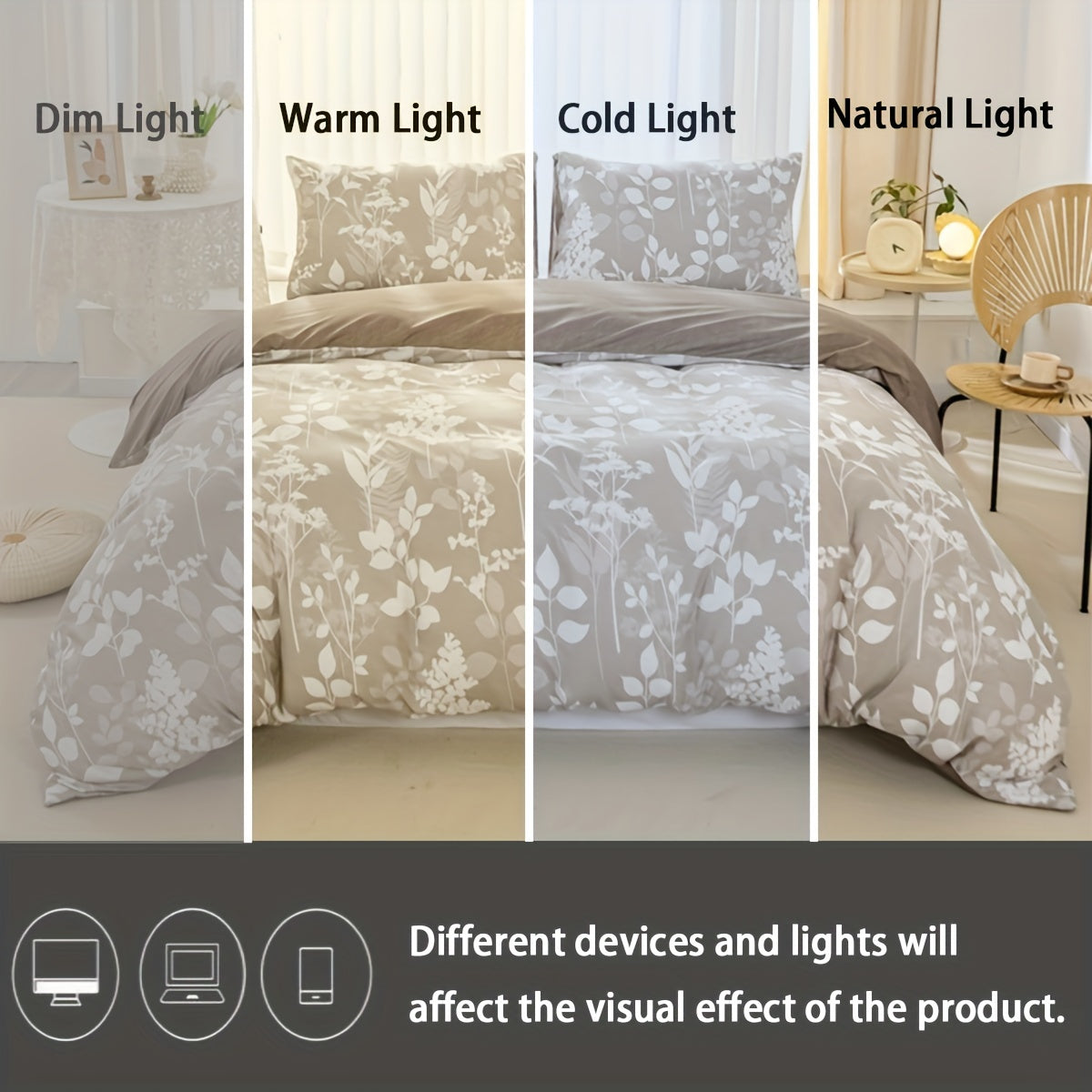 3pcs Nihe Dayu Printed Duvet Cover Set, All-Season Bedding with Zipper Closure, Machine Washable Polyester 100., Sanded Craftsmanship, Leaf Pattern Design, Duvet Cover Set For Bedroom Decor, Duvet Cover Set