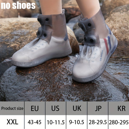 Waterproof Shoe Covers for Outdoor Work, Cycling, Skiing - Non-Slip, Durable, Soft Plastic with Adjustable Straps, White with Purple Accents, Ideal for Wet Conditions, Cycling Accessories, Sleek Design, Secure Fit Design, Wom