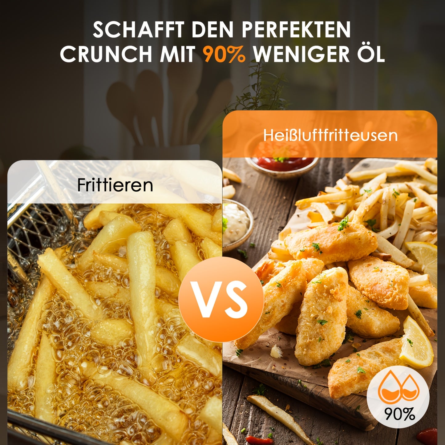 Air Fryer 6.5L 9L 10.5L Oilless 1800W Large Capacity Oven Air Fryers Healthy Cooker With 10 Preset, Visual Cooking Window, Non-Stick Basket, Dishwasher Safe