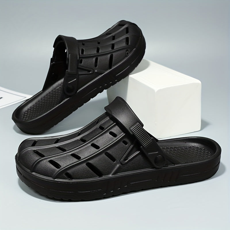 Men's Fashionable Breathable Oversized Clogs - Casual Slip-On Beach & Garden Sandals, EVA Material