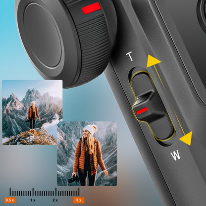 Estabilizador de telemóvel AOCHUAN de 3 eixos com IA 7.0 para estabilização, seguimento de rosto/objeto por IA, zoom e focagem, ideal para gravação de vídeos com smartphone. Capacidade de carga de 250g.