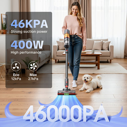Lubluelu 46000PA Stick Vacuum Cleaner With Self-Empty Station Base, Cordless Vacuum Cleaner With Anti-Tangle Brush And Upgraded Green Light, Wireless Vacuum For Home Pet Hair, Carpet, Hard Floor - X1000