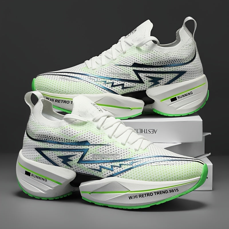 Ténis Slip-On para Homem - Calçado de Corrida Respirável com Estampado Geométrico e de Letras para Ginásio e Uso Casual