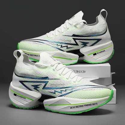 Ténis Slip-On para Homem - Calçado de Corrida Respirável com Estampado Geométrico e de Letras para Ginásio e Uso Casual