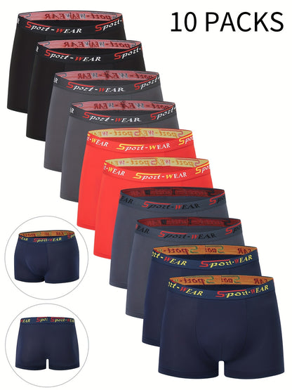 10-Pack Men'S Boxer Briefs - Breathable, Comfortable, Stretchy Underwear with "NINJA" Graphic, Solid, Perfect for Casual Attire, Gym, Or Everyday Wear