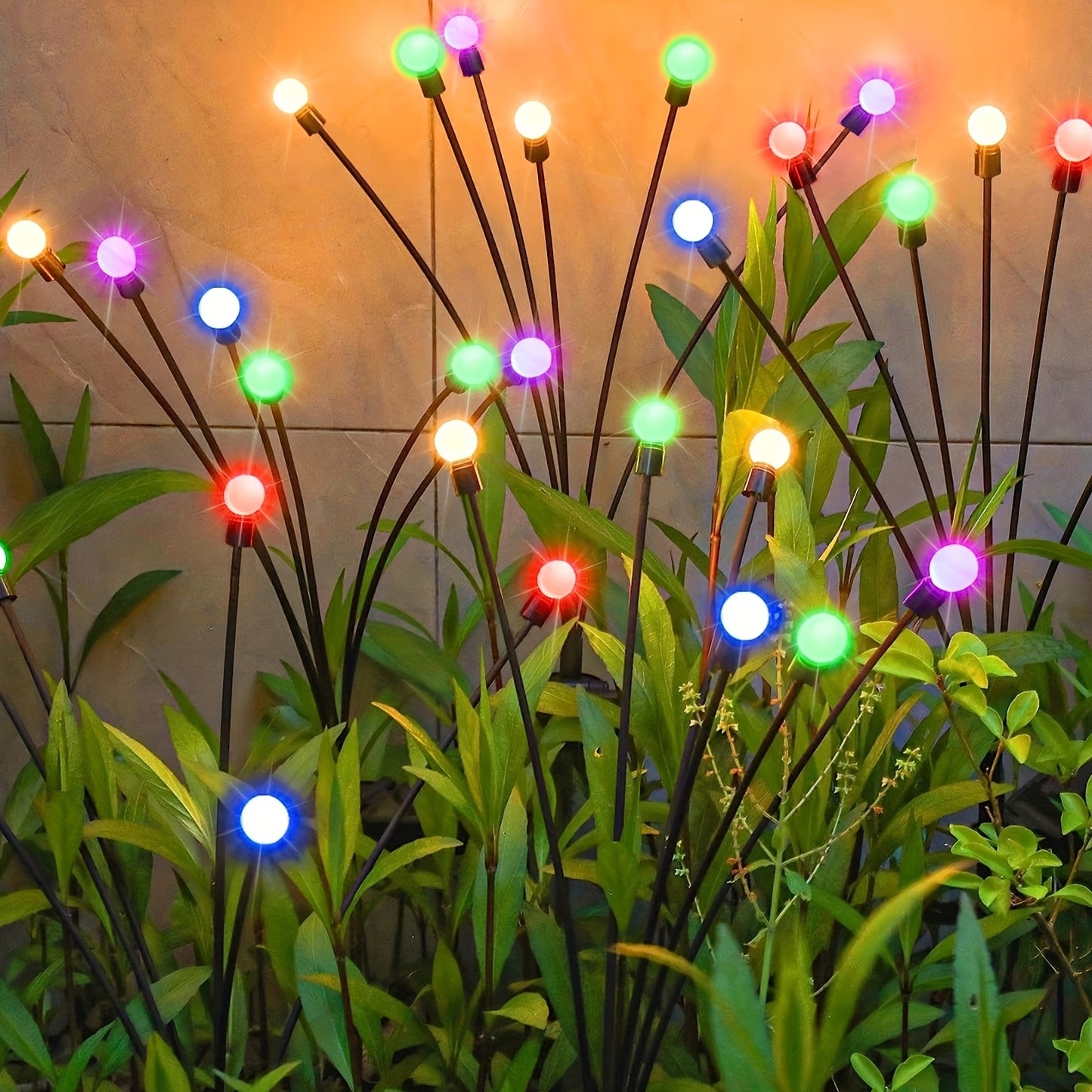 Two Solar Garden Lights, Equipped with 6/8/10 LED Bulbs, Firefly Floor Lights, Outdoor LED Lights, Spherical Garden Decorative Lights for Yard Lighting, Festive Parties, Christmas, Independence Day Dance Illumination to Beaut