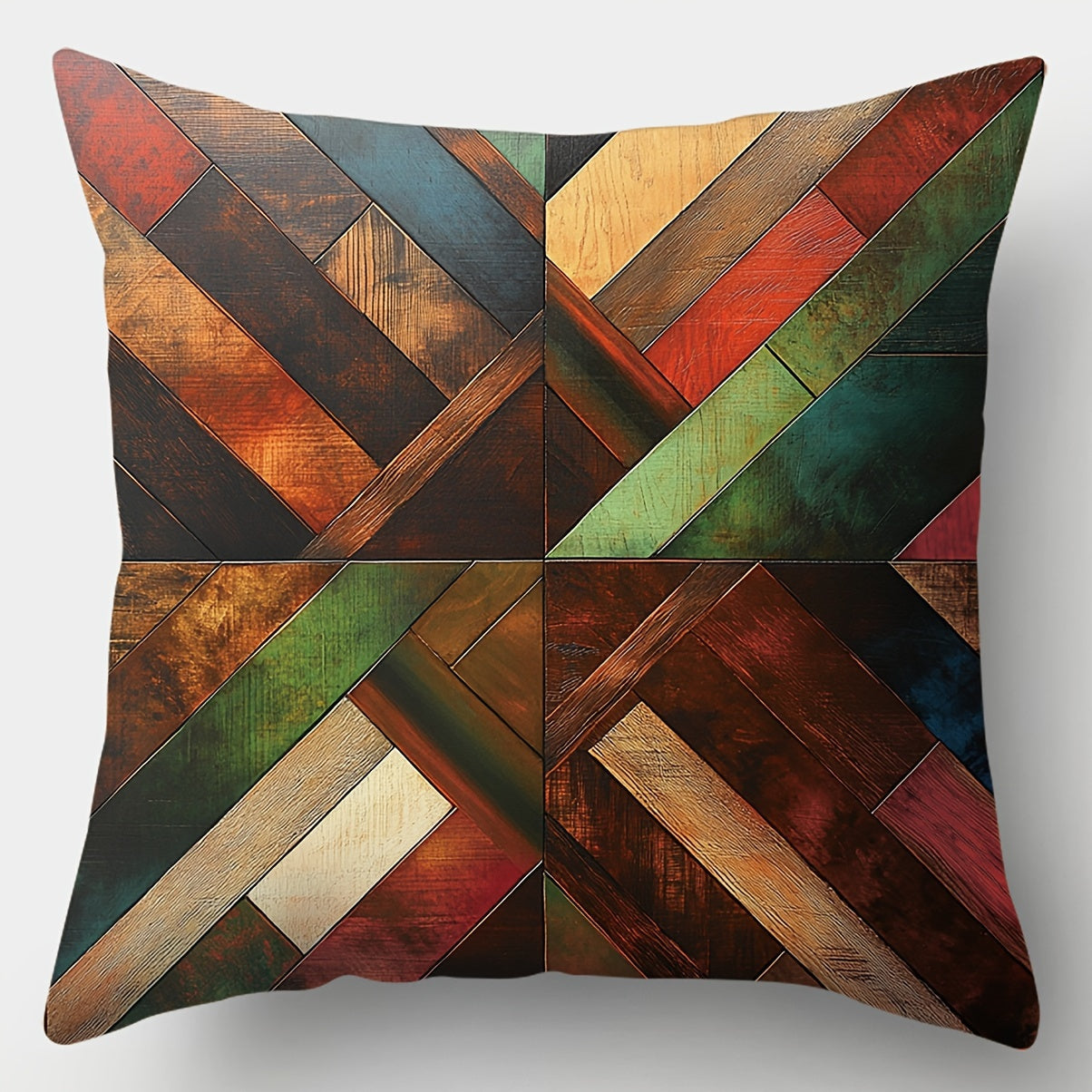 Conjunto de 4 capas de almofada decorativas geométricas contemporâneas para sofá, laváveis ​​à máquina, com fecho de correr e estampado, versáteis para decoração de ambientes, em poliéster tecido, ideais para sala de estar, quarto e mobiliário de jardim.