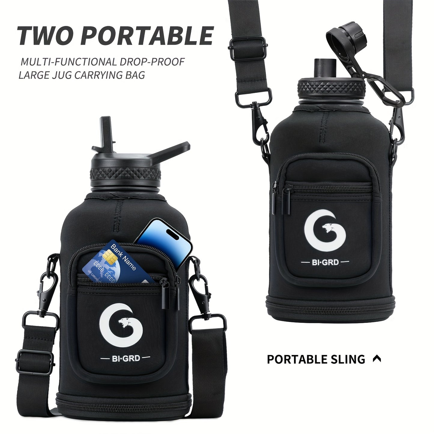 Garrafa de água isolada BIGRD para o Dia de Ação de Graças e Dia dos Namorados, 1,8L (40oz/1183ml ou 64oz), aço inoxidável com tripla camada de vácuo (mantém a temperatura fria durante 48 horas), pega de paracord e tampa com bico de palhinha. (1 unidade)