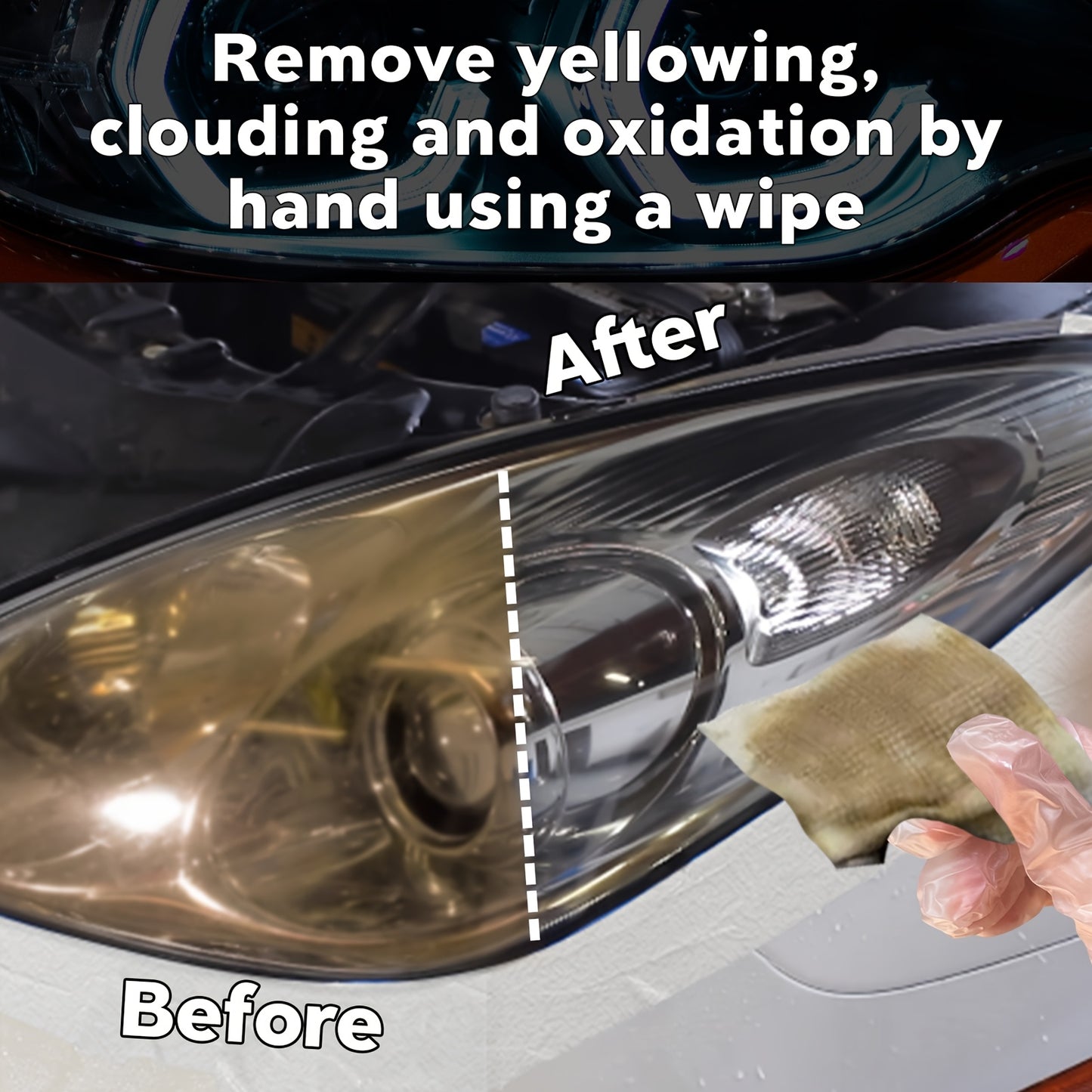 QARROXI Cefor ramic Headlight Restoration Kit, 3-Step DIY Headlight Renewal, UV Blocking Clear Coat, Enhanced Light Output & Beam Precision, Durable Fabric Material, with Compatible Multiple Models for Uncharged