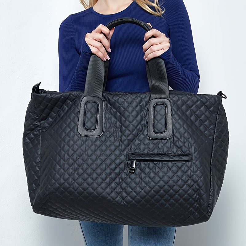 WEIXIER Spacious Multi-Pocket Travel Tote - Durable, Lightweight Women's Handbag for Weekend Getaways & Daily Use - Available in Coffee, White, Black