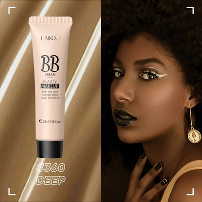 LAIKOU Waterproof BB Cream Full Coverage Concealer, Natural/Ivory/Tan 30ml, Long Lasting Foundation Make Up, Oil Control, Even Skin Tone, Hide Pores