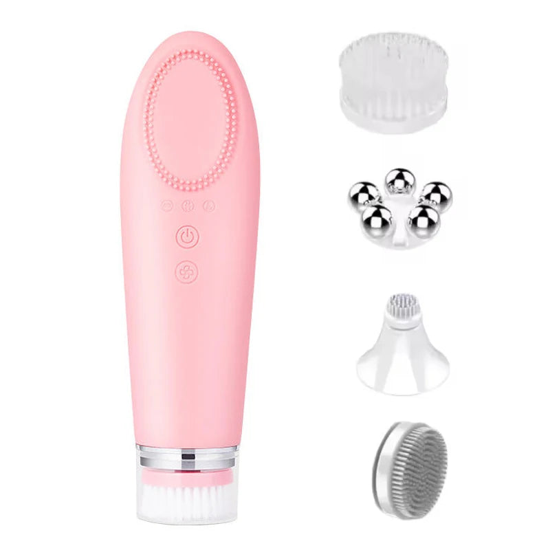 Hot Products 2024 Custom Women Beauty Tools Ultrasonic Skin Care Face Sonic Electric Silicone Facial Cleansing Brush