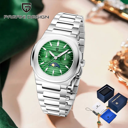 Pagani design 2025new women's watch luxury quartz watch top Sapphire luminous chronograph watch clock complete calendar gift box