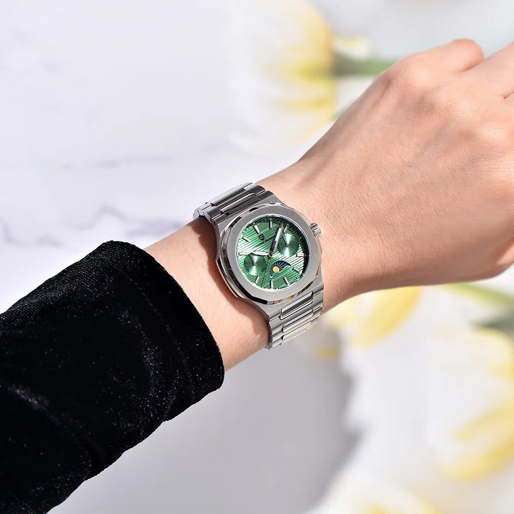 Pagani design 2025new women's watch luxury quartz watch top Sapphire luminous chronograph watch clock complete calendar gift box