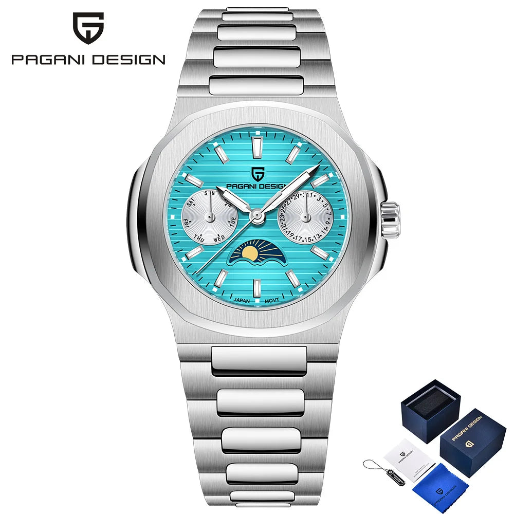 Pagani design 2025new women's watch luxury quartz watch top Sapphire luminous chronograph watch clock complete calendar gift box