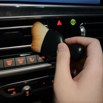 DAHUI Curved Design Dirt Dust Clean Brushes Car Cleaning Brush Dust Collectors Car Interior Brush Clean Tool with Cover