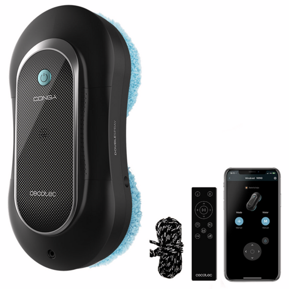 Cecotec Aspirador Limpiacristales Windroid 1090 Double Spray 72 W com aplicação e comando