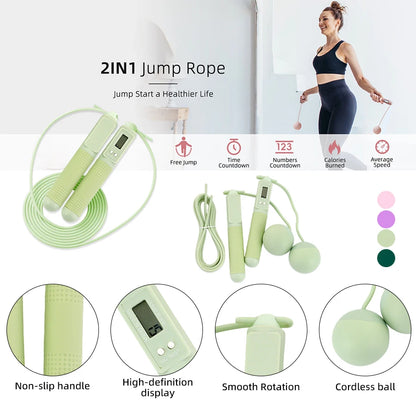 Professional Adjustable Speed Jump Rope for Fitness for CrossFit Cardio Weight Loss Training Digital Cordless Smart Beginners