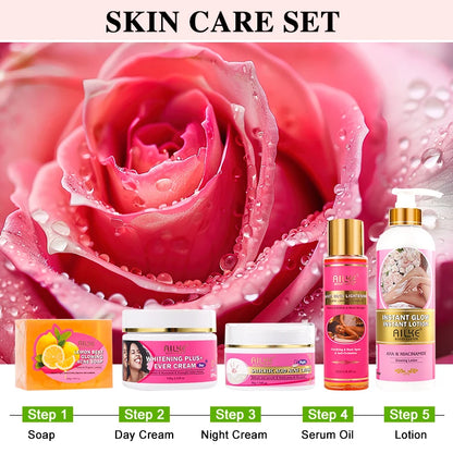 Ailke Products Glowing Niacinamide Dark Spot Removal Anti Acne Lemon Vitamin C Whitening Skin Care Set for Women