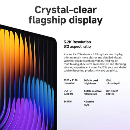 Globel Version Xiaomi Pad 7 Snapdragon 7+ Gen 3 144Hz 11.2'' Screen Quad Speakers Tablet 8850mAh Battery 45W turbo charging