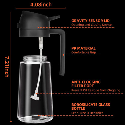 Mothers Day Gift Cooking Kitchen Salad Barbecue 16oz 2 in 1 Oil Sprayer Bottle Olive Oil Dispenser Bottle