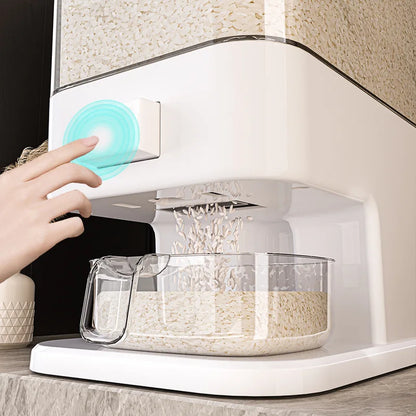 Large Capacity Press-Type Storage Box for Rice Flour Cereals Household Insect-Proof Moisture-Proof Food Grade Sealed Tank