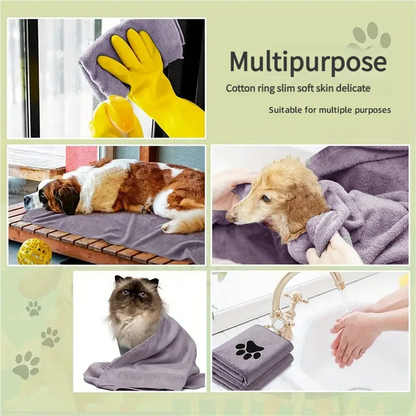 Wholesale Custom Soft Absorbent Lint-Free Microfiber Dog Paw Microfiber Quick Dry Dog Cleaning Paw Bath Towel for Dog Drying
