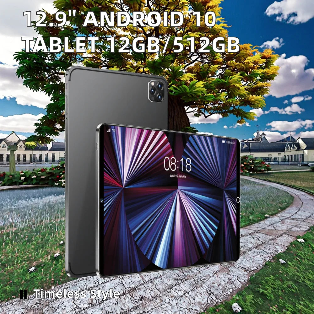 Tablet Android Pro11 de 10,1 polegadas, 12 GB + 512 GB, processador Deca Core, bateria de 8800 mAh, 5G, Dual SIM, GPS e chipset MTK para uso comercial e entretenimento. Venda por grosso diretamente da fábrica.