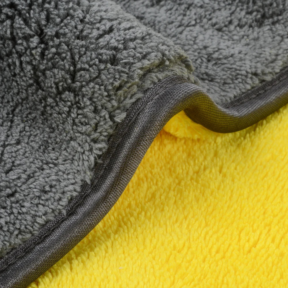 SUNLAND 1000gsm 16 X 24 Inch Premium Dual Layer Plush Microfibre Car Wash Towel Microfiber Towel for Car Cleaning Drying