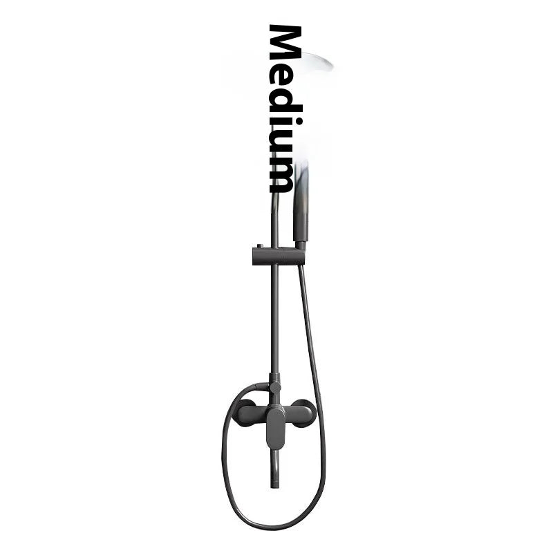 Gun Grey All-Copper Household Bathroom Shower Set Simple Design Ceramic Metered Faucets Chrome Shower Booster