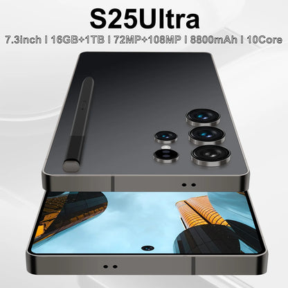 Hot Selling S25 ULTRA 16GB+1TGB 7.3 Inch Phone Original Full Display Android 14.0 Mobile Cell Smart Phone