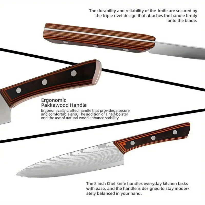 8 Inch Custom Kitchen Knife Chef Nakiri Carving Filleting Slicer SS3CR13 Metal Vegetable Slicing Cleaver