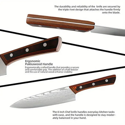 8 Inch Custom Kitchen Knife Chef Nakiri Carving Filleting Slicer SS3CR13 Metal Vegetable Slicing Cleaver