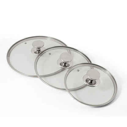 For  Hybrid 3-Pc Stainless Steel Cookware Set 3-Ply Honeycomb Non-Stick Kitchenware with Lids for Home Cooking