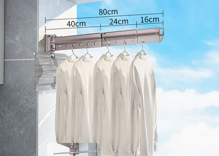 High Level Quality Aluminum Alloy Foldable Drying Rack Windproof Telescopic Multi Function Wall Mounted Clothes Drying Rack