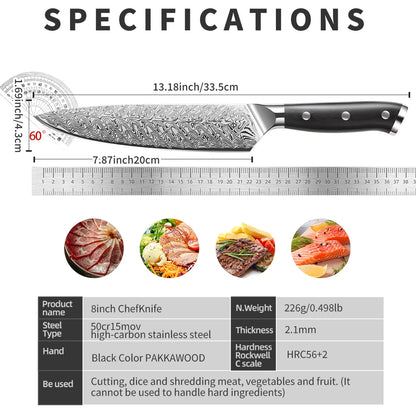 Custom Japanese Chef's Knife Stainless Steel Sashimi Slicing Slicer Multi-Purpose Kitchen Knives