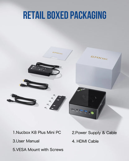 GMKtec K8 Plus AMD R7 8845HS Gaming Mini PC 8-core 16-thread 32GB DDR5 1TB SSD Work Computer PC Mini Computer PC Gaming Desktop
