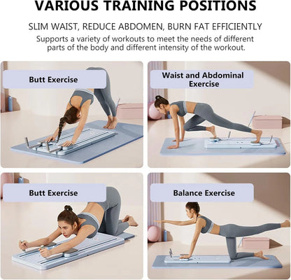 Multifunctional Commercial Home Portable Ab Set Fitness Roller Wheels Foldable Abdominal Core Trainer Reformer Pilates Board