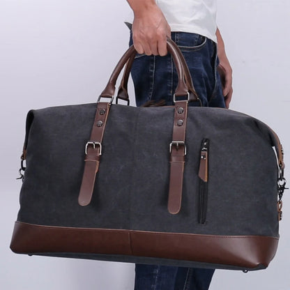ZUOLUNDUO Large Canvas Weekender Duffle Bag with Shoe Compartment Gym Travel Fitness Sport Bag Gym Men