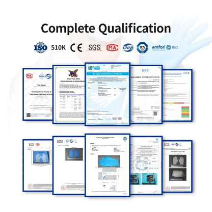 Luvas industriais descartáveis ​​de borracha preta de 8 milímetros com aderência reforçada em forma de diamante, sem pó.