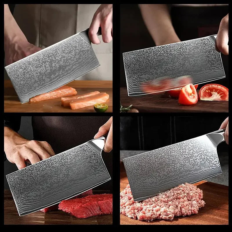 Chef's Special Damascus Steel VG10 Kitchen Knife Labor-Saving Meat Slicer Pakkawood Handle Special Sharp Slicing Knives